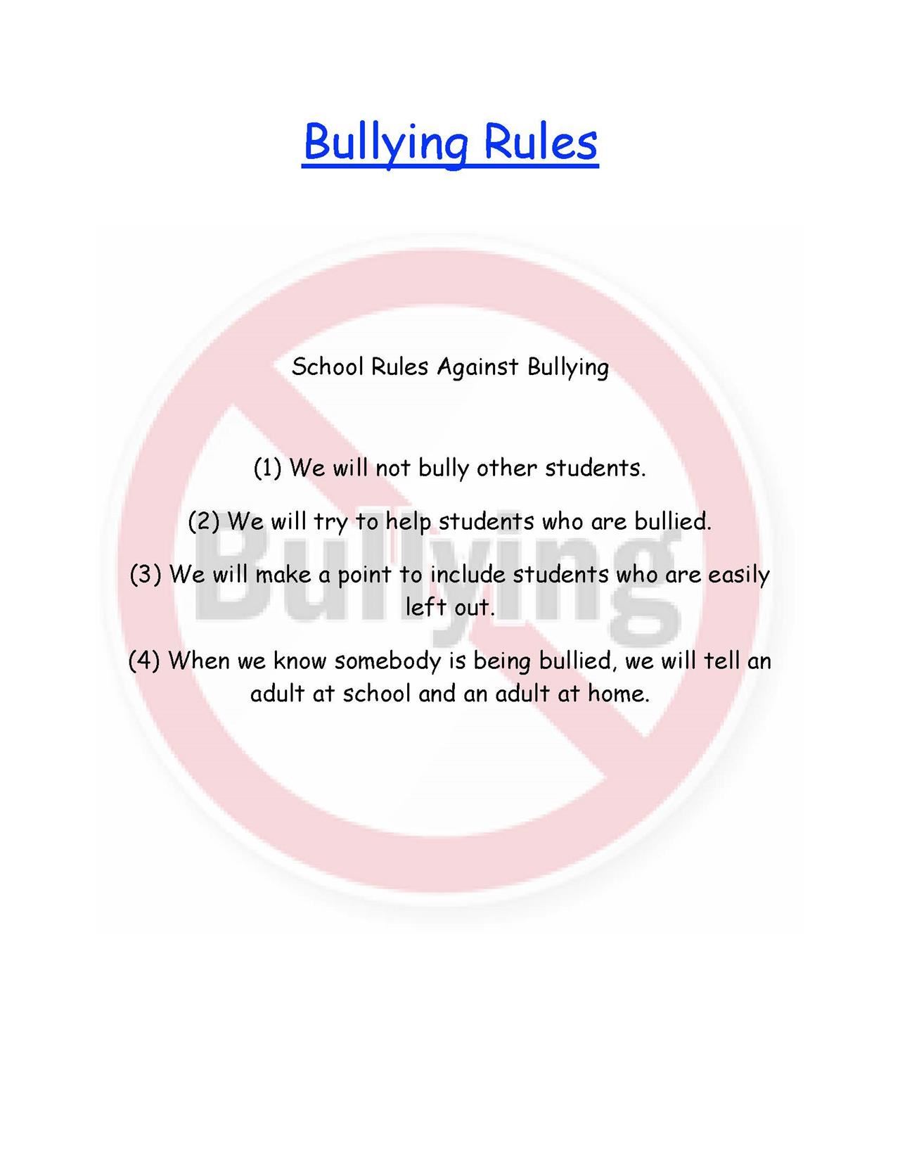 Bullying Rules